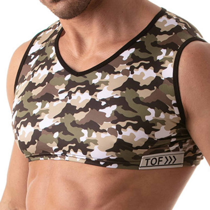 Débardeur Crop Iconic Camouflage Kaki TOF Paris
