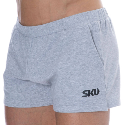 Short de Sport Coton Gris Chiné SKU