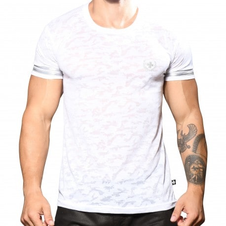 Andrew Christian Camouflage Burnout T-Shirt - White