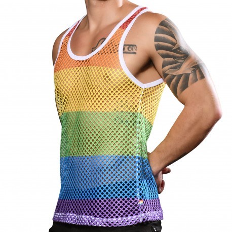 Andrew Christian Almost Naked Pride Stripe Pocket Trunks - Rainbow