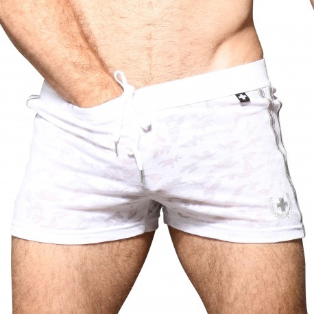 Andrew Christian Camouflage Burnout Shorts - White