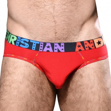 Andrew Christian Almost Naked Pride Cotton Briefs - Red