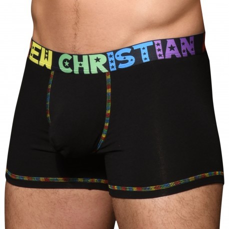 Andrew Christian Almost Naked Pride Cotton Boxer Briefs - Black