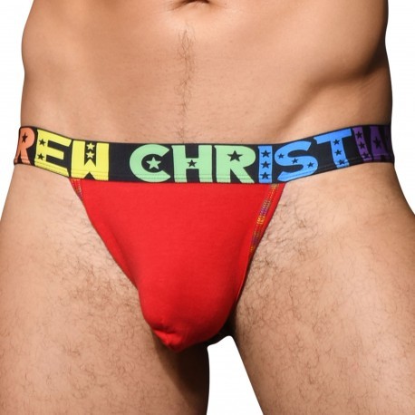 Andrew Christian Jock Strap Almost Naked Coton Pride Rouge