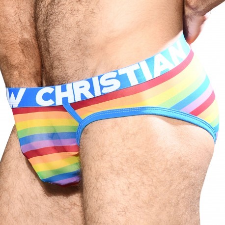 Andrew Christian Slip Almost Naked Sheer Mesh Pride Arc-en-ciel