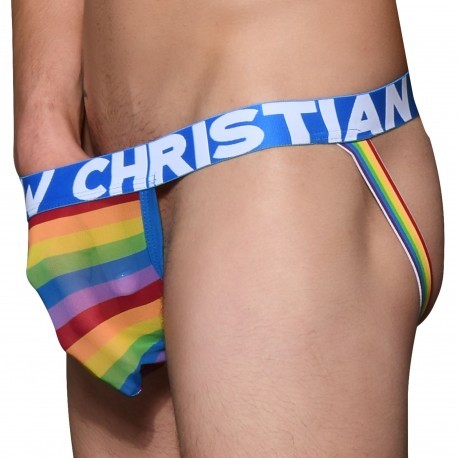 Andrew Christian Jock Strap Almost Naked Sheer Mesh Pride Arc-en-ciel