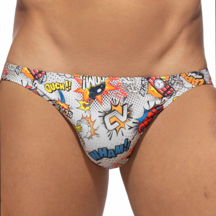 Addicted Slip Bikini Comic Blanc