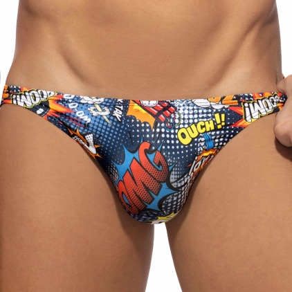 Addicted Slip Bikini Comic Bleu Marine