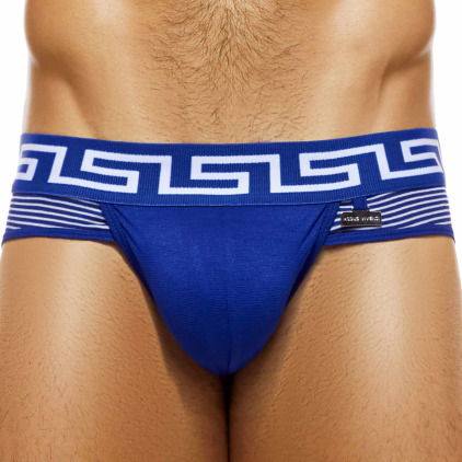 Modus Vivendi Slip Archaic Hellenic Rayé Bleu - Blanc