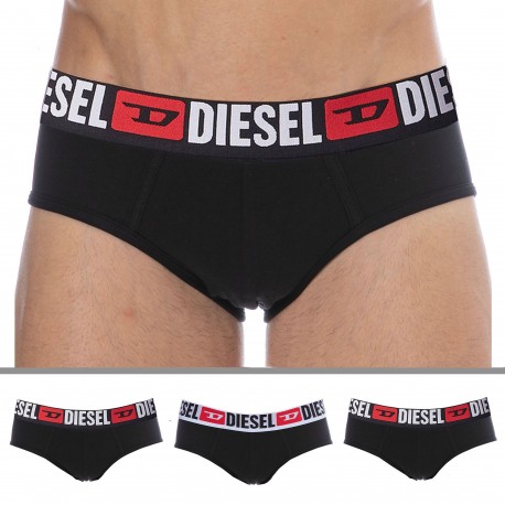 Diesel 3-Pack Denim Division Cotton Briefs - Black