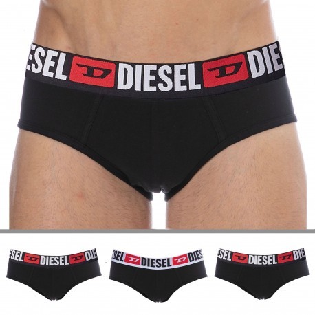 Diesel Lot de 3 Slips Denim Division Coton Noirs