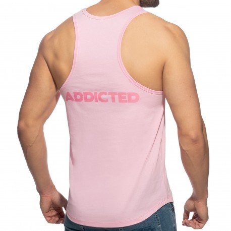 Addicted U-Neck Cotton Tank Top - Pink