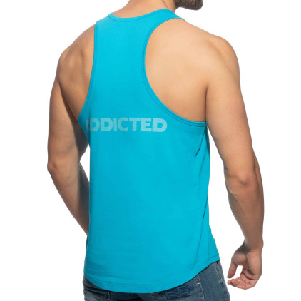 Débardeur Col U Coton Bleu Turquoise Addicted