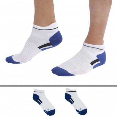 DIM 2-Pack X-Temp Sport Ankle Socks - White - Blue