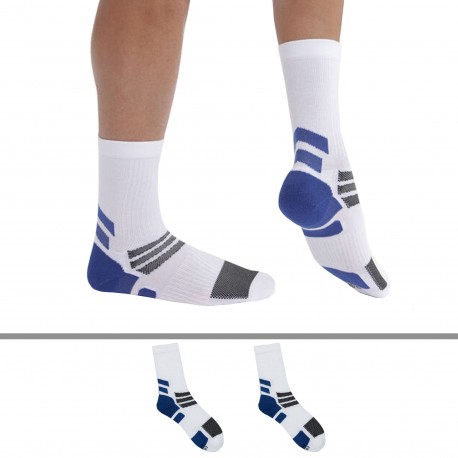 DIM 2-Pack X-Temp Sport Socks - White - Blue