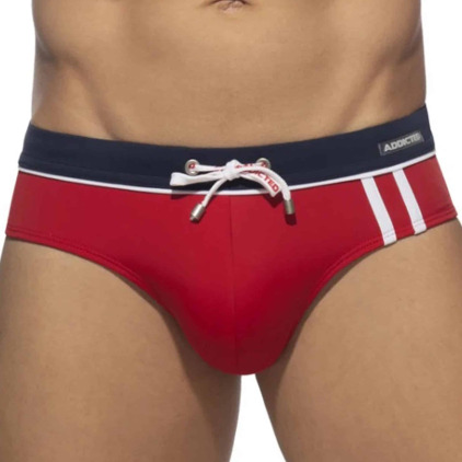 Slip de Bain Sport Detail Binding Rouge Addicted