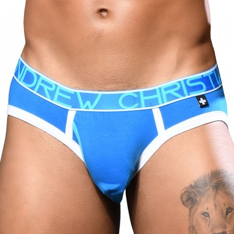 Andrew Christian Slip Almost Naked Fly Tagless Bleu Electrique