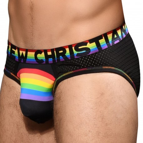 Andrew Christian Slip Almost Naked Rainbow Arch Mesh