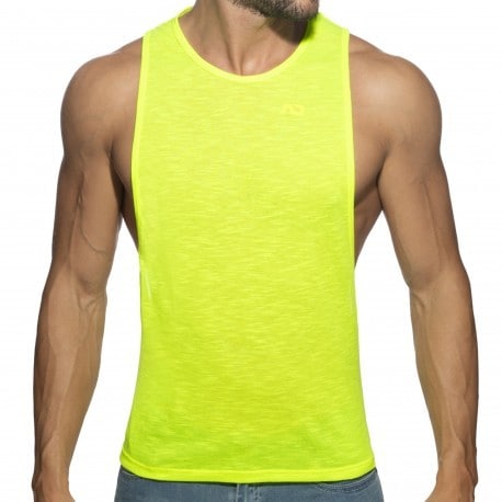 Addicted Flame Low Rider Tank Top - Neon Yellow