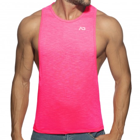 Addicted Flame Low Rider Tank Top - Neon Pink