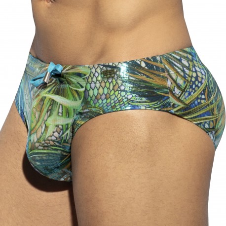ES Collection Tropical Glitter Swim Briefs - Khaki