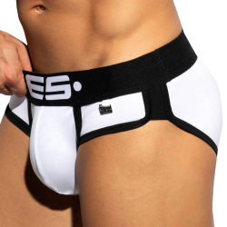 Slip Double Side Coton Blanc - Noir ES Collection