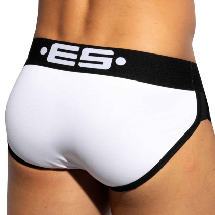 Slip Double Side Coton Blanc - Noir ES Collection