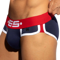 Slip Double Side Coton Marine - Rouge ES Collection
