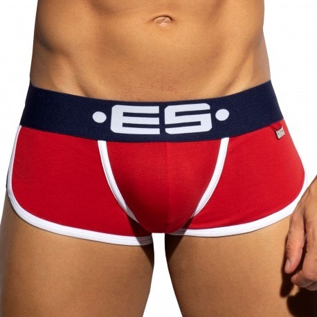 ES Collection Double Side Cotton Trunks - Red - Navy