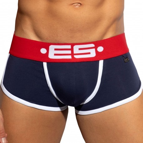ES Collection Double Side Cotton Trunks - Navy - Red