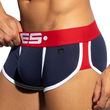 ES Collection Shorty Double Side Coton Marine - Rouge