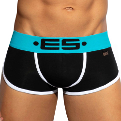 Shorty Double Side Coton Noir - Turquoise ES Collection