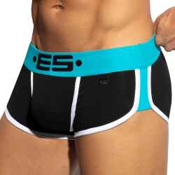 Shorty Double Side Coton Noir - Turquoise ES Collection