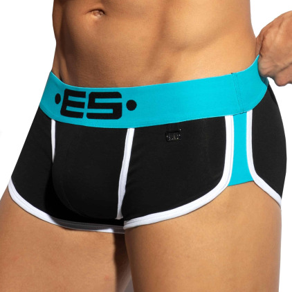 Shorty Double Side Coton Noir - Turquoise ES Collection