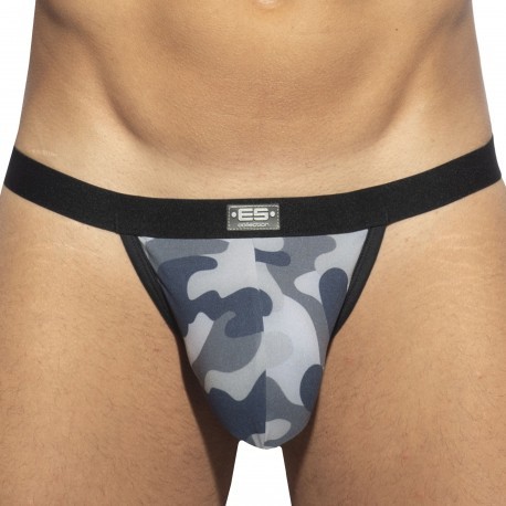 ES Collection Ass Freedom Thong - Grey Camouflage