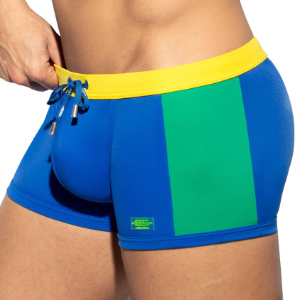 ES Collection Boxer de Bain Flag Bleu - Vert - Jaune