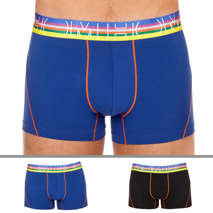 HOM Lot de 2 Boxers Carl Coton Noir - Bleu