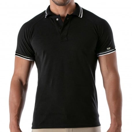 TOF Paris Patriot Cotton Polo Shirt - Black