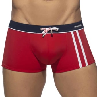 Boxer de Bain Sport Detail Binding Rouge Addicted