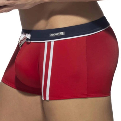 Boxer de Bain Sport Detail Binding Rouge Addicted