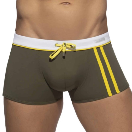 Boxer de Bain Sport Detail Binding Kaki Addicted
