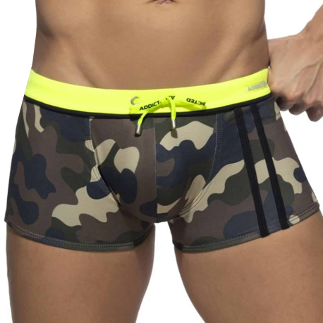 Addicted Sport Detail Binding Swim Trunks - Camouflage