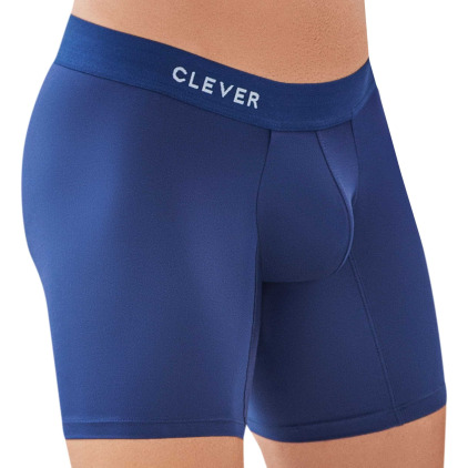 Boxer Long Classic Match Microfibre Bleu Marine Clever