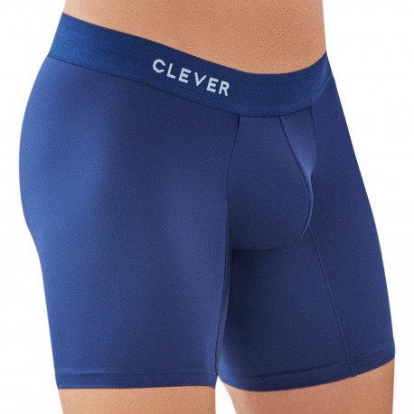 Clever Classic Match Microfiber Long Boxer Briefs - Navy