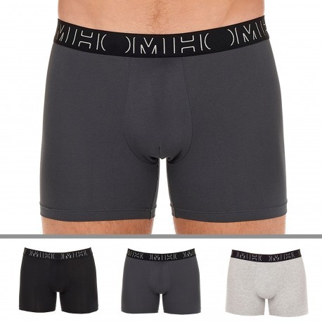 Black/Charcoal/Navy 3Pack Cotton Trunks