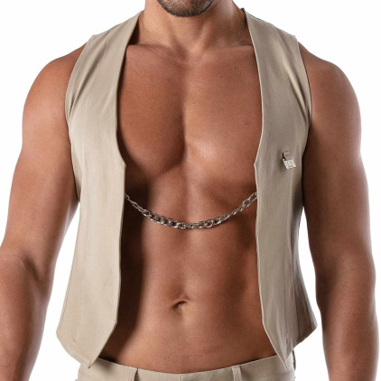 TOF Paris Gilet à Chaîne Patriot Beige TOF Paris Gilet à Chaîne Patriot Beige