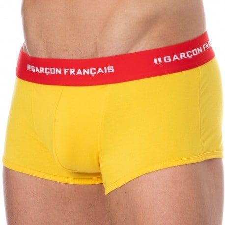 Garçon Français Boxer Court Coton Citron