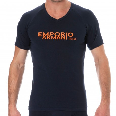 Emporio Armani T-Shirt On-Site Edition Coton Bleu Marine