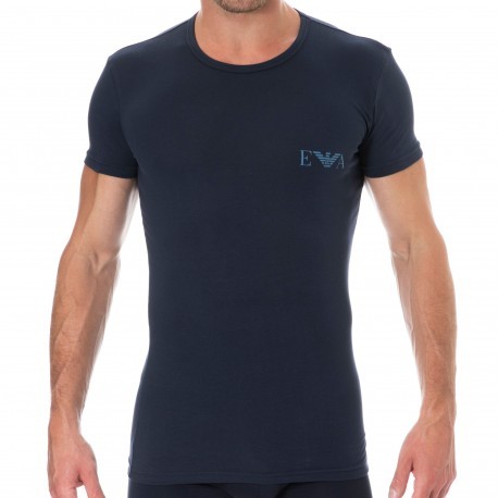 Emporio Armani T-Shirt Bold Monogram Coton Bleu Marine