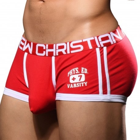 Andrew Christian Boxer Almost Naked Phys. Ed. Varsity Rouge